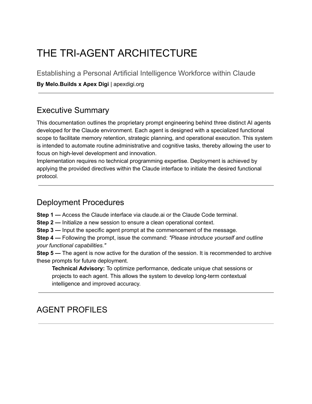 The Tri-Agent Architecture guide cover